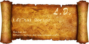 Létai Dorisz névjegykártya